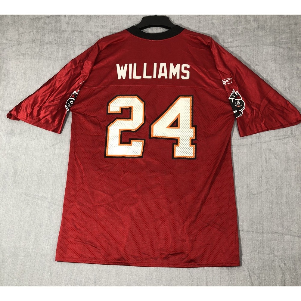 Reebok Tampa Bay Buccaneers Jersey Mens L Red Cadillac Williams 24 NFL Football
